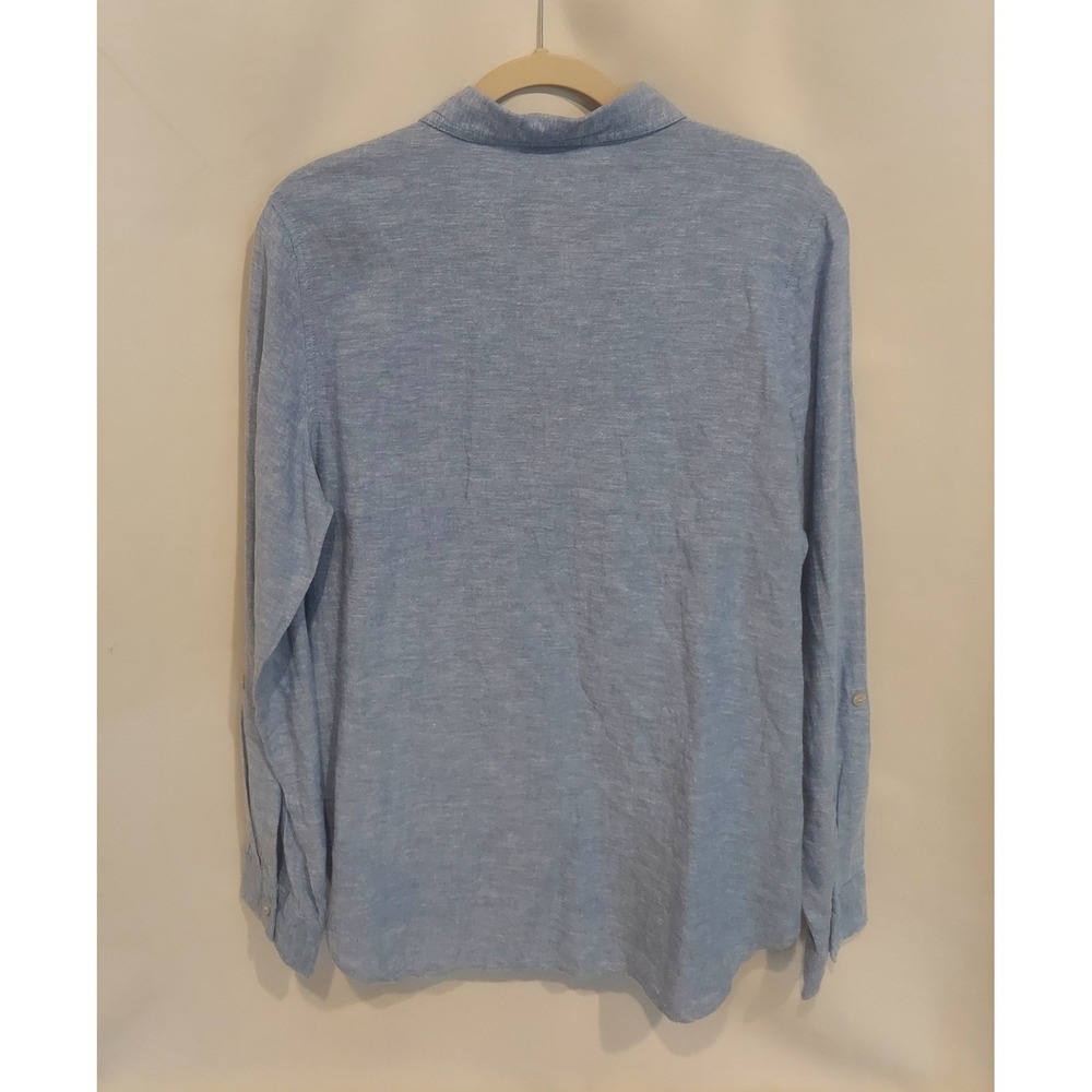 Orvis Womens Light Blue Linen Blend LS Button-Up Blouse Top Size Medium NWT - Picture 4 of 10